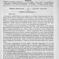 0785 - Page 793 - Comité de rédaction / Sommaire / Hôpital Saint-Louis. - M. le professeur Fournier. L'alopécie syphilitique