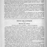 0816 - Page 824 - Thérapeutique. Du bromure de potassium dans le traitement des maladies nerveuses. Par M. le docteur W. Petit / Revue des cliniques. Maladies des enfants. Hydropisie généralisée essentielle. - Trois cas de pleurésie