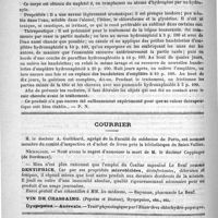 0820 - Page 828 - De quelques nouvelles médications. Traitement de la dysenterie parasitaire et des oxyures par la naphtaline. (Revue de thér. méd. chir., 1890, 21) / Hydronaphtol, par Crinon (Revue des médicaments nouveaux) / Courrier / Nécrologie [Coppinger (de Bordeaux)]