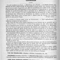 0832 - Page 840 - Formulaire. Potion contre la phthisie pulmonaire. - Bamberger / Courrier. Faculté de médecine de Paris / La variole en France comme cause de dépopulation