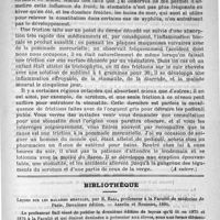 0837 - Page 845 - Hôpital Saint-Louis. - M. le professeur Fournier. Le traitement de l'alopécie syphilitique. - La stomatite mercurielle (A suivre) / Bibliothèque. Leçons sur les maladies mentales, par B. Ball... - Asselin et Houzeau, 1890
