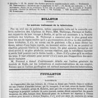 0845 - Page 853 - Comité de rédaction / Sommaire / Bulletin. Le nouveau traitement de la tuberculose / Feuilleton. Causerie
