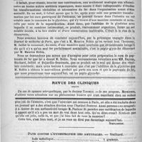 0852 - Page 860 - Thérapeutique. Qu'est-ce que le Peptonate de fer ? / Revue des cliniques. Un cas de cyanose névropatique, par le docteur Tordeus / Feuilleton. Causerie [Simplissime] / Pate contre l'hypertrophie des amygdales. - Veillard