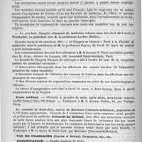 0880 - Page 888 - Courrier. Le Choléra en Espagne et en Syrie / Concours de médecins du bureau de bienfaisance / Congrès français de chirurgie 1891
