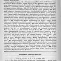 0890 - Page 898 - Académies et sociétés savantes. Académie de médecine / Faculté de médecine de Paris. Thèses de doctorat du 20 au 30 novembre 1890