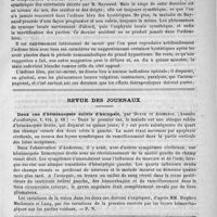 0035 - Page 31 - Revue des cliniques. L'oedème bleu des hystériques, par M. le profr J.-M. Charcot / Revue des journaux. Deux cas d'hémianopsie suivie d'autopsie, par Doyne et Anderson (Annales d'oculistique, t. 104, p. 68) / Académies et sociétés savantes. Société de chirurgie. Séance du 24 décembre 1890