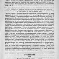 0087 - Page 79 - De quelques nouvelles médications. Traitement de la dysenterie aiguë par le sel d'Epsom, par le docteur A. Leahy. (Bulletin général de thérapeutique, 1890, n° 48) / Thèses présentées et soutenues devant la faculté de médecine et de pharmacie de Lyon pendant le mois de décembre 1890 / Formulaire. Topique contre le favus. - Kaposi