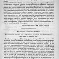 0099 - Page 91 - Académies et sociétés savantes. Société de médecine pratique. Séance du 8 janvier 1891 / De quelques nouvelles médications. Ponction directe du poumon en cas d'hémorrhagie pulmonaire, par Christian Simpson. (The lancet, 1er novembre 1890) / Causes de la gélatinisation de l'infusion de digitale, par M. A. Forcke. (Journal de pharmacie et de chimie, 1891)
