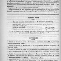 0100 - Page 92 - De quelques nouvelles médications. Causes de la gélatinisation de l'infusion de digitale, par M. A. Forcke. (Journal de pharmacie et de chimie, 1891) / Formulaire. Pilules contre l'hémoptysie. - N. Guéneau de Mussy / Courrier. Faculté de médecine de Lyon / Faculté de médecine de Montpellier / Faculté de médecine de Nancy / Ecole de médecine d'Alger / Société d'hydrologie médicale de Paris