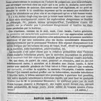 0117 - Page 109 - Clinique chirurgicale de l'Hôtel-Dieu. - M. Verneuil. De la lymphe du professeur Robert Koch dans le diagnostic des tuberculoses chirurgicales (A suivre) / Revue des cliniques. La cirrhose cardiaque, par M. le docteur Barth
