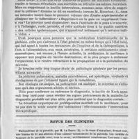 0145 - Page 137 - Phthisie pulmonaire et bacille tuberculeux. Communication faite à la société de médecine de Paris dans la séance du 27 décembre 1890, par le docteur Leudet / Revue des cliniques. Enchondrome de la parotide, par M. Le Dentu