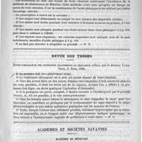 0159 - Page 151 - Revue des journaux. De la désinfection des mains, par Ball (Central fur Bakteriol., 28 juillet 1890) / Revue des thèses. Etude comparative des différents traitements du prolapsus utérin, par le docteur Vaton. Paris, O. Doin, 1890 / Académies et sociétés savantes. Académie de médecine. Séance du 27 janvier 1891