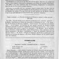 0163 - Page 155 - Académies et sociétés savantes. Société médicale des hôpitaux. Séance du 23 janvier / Thèses soutenues à la faculté de médecine de Bordeaux pendant l'année scolaire 1890-1891 / Formulaire. Solution contre l'hyperhydrose. - Kaposi / Courrier. Hôpitaux de Paris