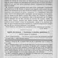 0169 - Page 161 - Bulletin. Injections sous-cutanées de sérum de sang de chien chez les tuberculeux [L.-H. Petit] / Syphilis des poumons. - Pneumonies et pleurites syphilitiques. Par M. le docteur E. Lancereaux / Feuilleton. Causerie