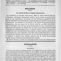 0277 - Page 269 - Comité de rédaction / Sommaire / Bulletin. Le remède de Koch à l'hôpital Saint-Louis / Feuilleton. Causerie