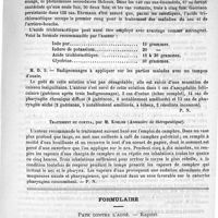 0323 - Page 315 - De quelques nouvelles médications. Acide trichloracétique comme astringent et caustique. (Revue de thérapeutique, 1890, 19) / Traitement du coryza, par M. Kohler (Annuaire de thérapeutique) / Formulaire. Pâte contre l'acné. – Kaposi