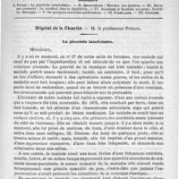 0325 - Page 317 - Comité de rédaction / Sommaire / Hôpital de la Charité. - M. le professeur Potain. La pleurésie interlobaire