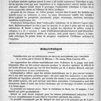 0344 - Page 336 - Revue des cliniques. Endocardite infectieuse, par M. H. Rendu / Bibliothèque. Considérations sur les suppurations des cellules mastoïdiennes sous l'influence de la grippe, par le docteur H. Ménard. - Th. Inaug. Paris, 8 janvier 1891