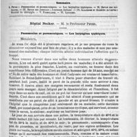 0361 - Page 353 - Comité de rédaction / Sommaire / Hôpital de Necker. - M. le professeur Peter. Pneumonies et pneumoniques. - Les laryngites typhiques