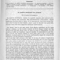 0373 - Page 365 - Comité de rédaction / Sommaire / La syphilis héréditaire des poumons. Par le docteur E. Lancereaux