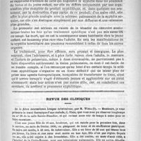 0377 - Page 369 - La syphilis héréditaire des poumons. Par le docteur E. Lancereaux / Revue des cliniques. De la fièvre intermittente bénigne tuberculeuse, par M. Weill
