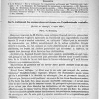 0397 - Page 389 - Comité de rédaction / Sommaire / Sur le traitement des suppurations pelviennes par l'hystérectomie vaginale. (Société de chirurgie, 4 mars 1891), par L.-G. Richelot