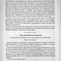 0425 - Page 417 - Hôpital de la Charité. - M. le professeur Potain. A propos d'un cas de cyanose / Deux observations de tachycardie. Lues à la société de médecine de Paris dans la séance du 13 décembre 1890, par M. E.-R. Perrin