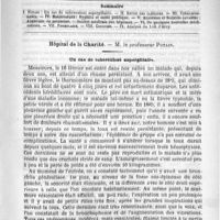 0457 - Page 449 - Comité de rédaction / Sommaire / Hôpital de la Charité. - M. le professeur Potain. Un cas de tuberculose aspergillaire