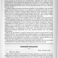 0462 - Page 454 - Revue des cliniques. Angine pseudo-membraneuse à pneumocoques. - Orchite typhoïdique terminée par suppuration. - Granulie à forme suffocante / Correspondance