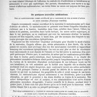 0466 - Page 458 - Académies et sociétés savantes. Société médicale des hôpitaux. Séance du 20 mars / De quelques nouvelles médications. Sur le santoninoxyme comme succédané de la santonine et sur le mode d'action de cette dernière (nouveaux remèdes) / Nouvelle contribution à l'action du syzigium jambolanum ou jambul sur la quantité du sucre dans l'urine des diabétiques (nouveaux remèdes)