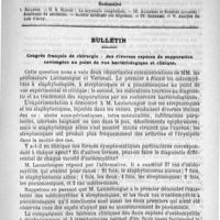 0517 - Page 509 - Comité de rédaction / Sommaire / Bulletin. Congrès français de chirurgie : des diverses espèces de suppuration envisagées au point de vue bactériologique et clinique