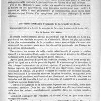 0579 - Page 571 - Faculté de médecine de Paris. - Conférences de pathologie interne. Leçon d'ouverture, par M. le docteur Marie... / Des causes probables d'insuccès de la lymphe de Koch, communication faite à la société de médecine de Paris, dans la séance du 28 février 1891, par le docteur Ch. Abadie