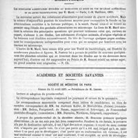 0616 - Page 608 - Société allemande de chirurgie. Vingtième Congrès, du 1er au 4 avril 1891 / Bibliothèque. Les substances alimentaires étudiées au microscope au point de vue de leurs altérations et de leurs falsifications, par E. Macé. - Paris, J.-B. Baillière, 1891 / Académies et sociétés savantes. Société de médecine de Paris. Séance du 11 avril 1891
