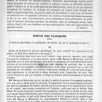 0663 - Page 655 - Des résultats éloignés de l'ablation des annexes, par L.-G. Richelot (A suivre) / Revue des cliniques. Le ferment glycolitique et la pathogénie du diabète, par M. le professeur Lépine