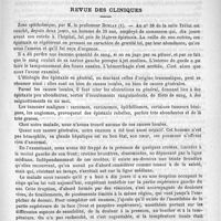 0675 - Page 667 - Nouveau cas d'hémichorée saturnine. Observé par le docteur Emile Girat... / Revue des cliniques. Zona ophthalmique, par M. le professeur Duplay