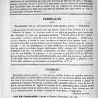 0716 - Page 708 - Académies et sociétés savantes. Société médicale des hôpitaux. Séance du 8 mai / Formulaire. Traitement de la conjonctivite catarrhale aiguë. - Dransart / Courrier. Infirmières aristocratiques