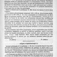 0733 - Page 725 - Le traitement hygiénique de l'obésité (A suivre) [P. Chéron] / Congrès d'ophthalmologie