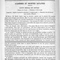 0746 - Page 738 - Bibliothèque. L'hypnotisme, ses rapports avec le droit et la thérapeutique, la suggestion mentale, par Albert Bonjean. - Paris, F. Alcan / Académies et sociétés savantes. Société médicale des hôpitaux. Séance du 14 mai / Feuilleton. Causerie