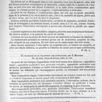 0761 - Page 753 - Bibliothèque. Des calculs du rein de l'uretère au point de vue chirurgical, par le docteur Félix Legueu... 12 février 1891... / Du diagnostic et du traitement des appendicites, par E. Martinez... Paris 26 février 1891, n° 136 / Revue des journaux. Traitement du croup spasmodique par l'opium, par Meigs (Annales des maladies de l'oreille, 1891)
