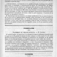 0775 - Page 767 - Académies et sociétés savantes. Société médicale des hôpitaux. Séance du 22 mai / Formulaire. Traitement du vertige stomacal. - H. Leroux / Courrier
