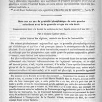 0778 - Page 770 - Bulletin / Note sur un cas de gravelle phosphatique du rein gauche coïncidant avec de la gravelle urique du rein droit. Communication faite à la société de médecine de Paris dans la séance du 9 mai 1891. Par le docteur Gaston Graux... / Feuilleton. Causerie
