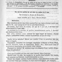 0789 - Page 781 - Comité de rédaction / Sommaire / Un cas de cystite du col chez un enfant de 3 ans, par le docteur L. Baumel (de Montpellier), leçon recueillie par J. Giral...
