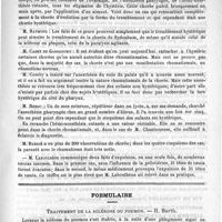 0811 - Page 803 - Académies et sociétés savantes. Société médicale des hôpitaux. Séance du 29 mai / Formulaire. Traitement de la sclérose du poumon. - H. Barth