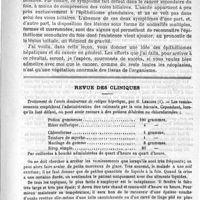 0829 - Page 821 - Hôtel-Dieu. - M. Lancereaux. Les épithéliomes hépatiques. - Cancers ou carcinomes du foie. Leçon recueillie par M. J. Thiroloix... / Revue des cliniques. Traitement de l'accès douloureux de colique hépatique, par G. Lemoine