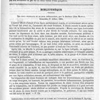 0831 - Page 823 - Revue des cliniques. Traitement de l'accès douloureux de colique hépatique, par G. Lemoine / Bibliothèque. Des sinus frontaux et de leur trépanation, par le docteur Léon Montaz. Grenoble, P. Allier, 1891 / Adénopathie sus-claviculaire dans le cancer de l'oesophage, par le docteur P. Olivier. Rouen, 1891