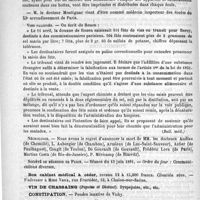 0848 - Page 840 - Courrier. Prix Moreau... / Vins falsifiés / Nécrologie [Andiau (de Chemillé) / L. Aubergier (de Chambon) / Armieux (de Luz-Saint-Sauveur) / Astier (de Paulhaguet) / Cougit (de Toulon) / De Gouvault (de Gouvault) /Frédéric Love (de Paris) / Martins Costa (de Rio-de-Janeiro) / P. Méricamp (de Biarritz)] / Société de médecine de Paris
