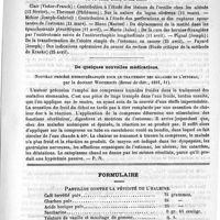 0859 - Page 851 - Académies et sociétés savantes. Société de médecine de Paris. Séance du 23 mai 1891 / Thèses présentées et soutenues devant la faculté de médecine de Lyon pendant les mois de février, mars, avril 1891 / De quelques nouvelles médications. Nouveau procédé hydrothérapique pour le traitement des maladies de l'estomac, par le docteur Winternitz (Revue de thér., 1891, 11) / Formulaire. Pastilles contre la fétidité de l'haleine / Courrier