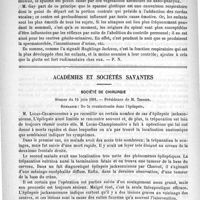 0870 - Page 862 - Revue des journaux. Le spasme de la glotte, par le docteur Gay. (Annales des maladies de l'oreille, 1891) / Académies et sociétés savantes. Société de chirurgie. Séance du 19 juin 1891