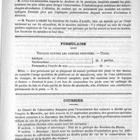 0871 - Page 863 - Académies et sociétés savantes. Société de chirurgie. Séance du 19 juin 1891 / Formulaire. Topique contre les sueurs profuses. - Unna / Courrier