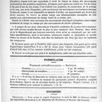 0896 - Page 888 - Académies et sociétés savantes. Société médicale des hôpitaux. Séance du 12 juin / Formulaire. Pommade antinévralgique. - Bertrand / Courrier. Nécrologie [Azéma (de Saint-Félix-de-Lodez) / L.-P Chabrely (de Bordeaux) / Ducroix (du Creuzot)]